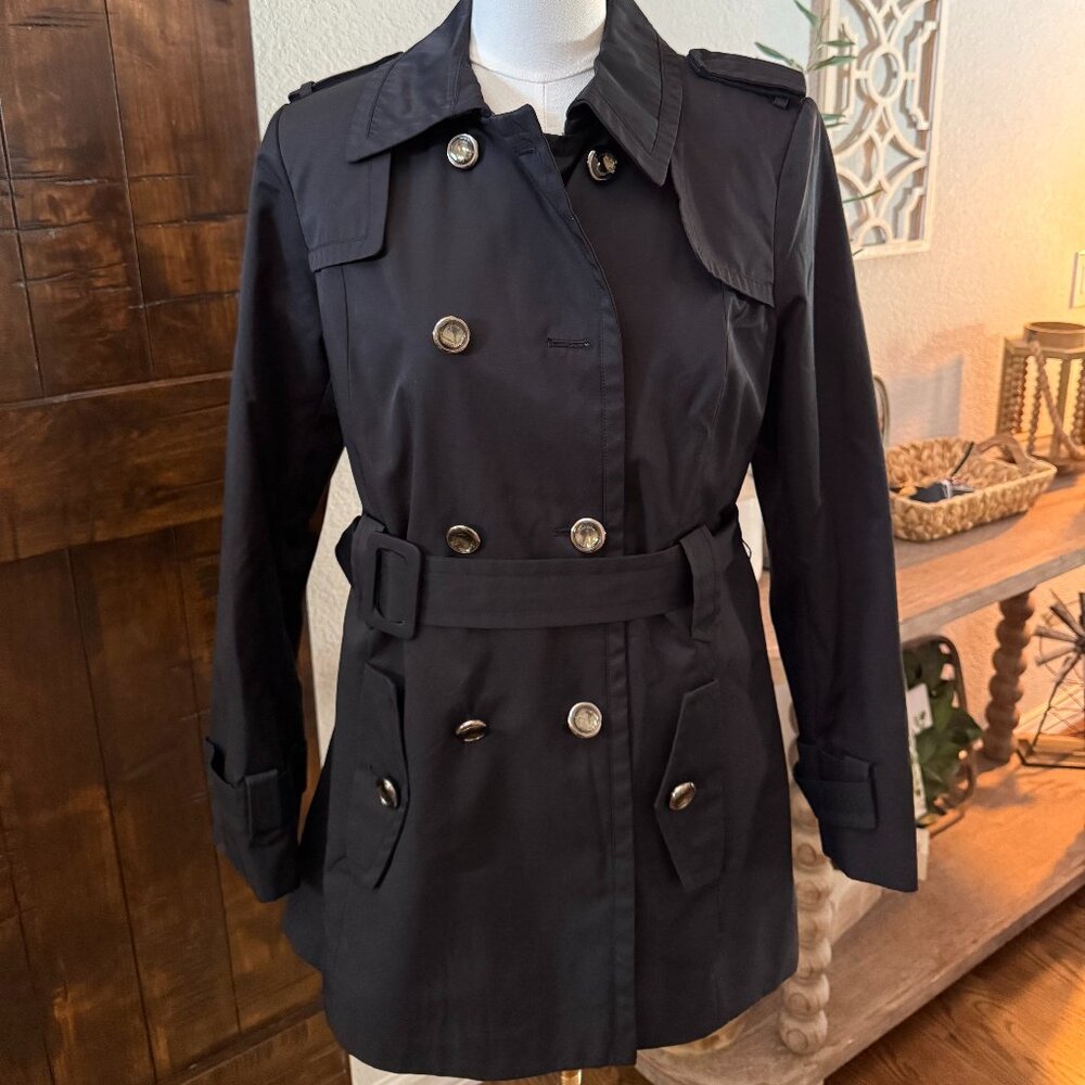 Calvin Klein Black Double-Breasted Trench Coat
